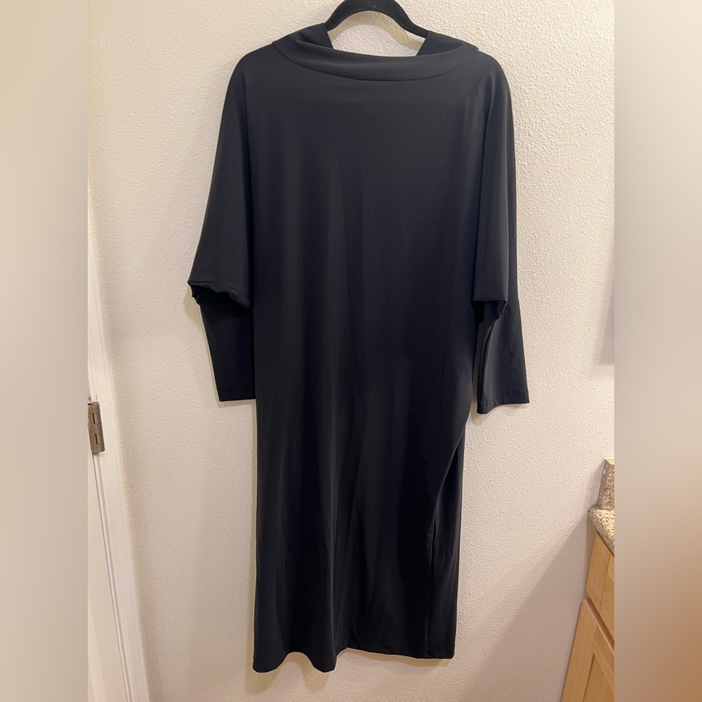 Bryn Walker Size Small Black Tunic Dress Oversized Dolman Sleeve Lagenlook - Picture 2 of 4